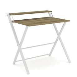 Schreibtisch TORSTEN klappbar 80 x 62 x 82 cm hellbraun/weiss