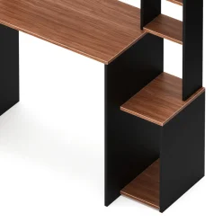 Schreibtisch TRAGAN mit Regal 110 x 45 x 139 cm schwarz/braun