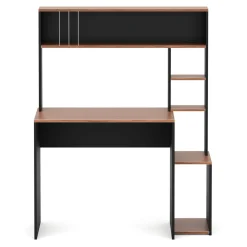 Schreibtisch TRAGAN mit Regal 110 x 45 x 139 cm schwarz/braun