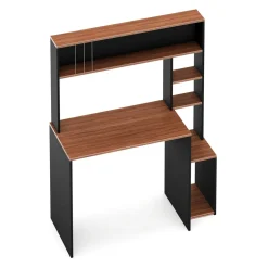 Schreibtisch TRAGAN mit Regal 110 x 45 x 139 cm schwarz/braun
