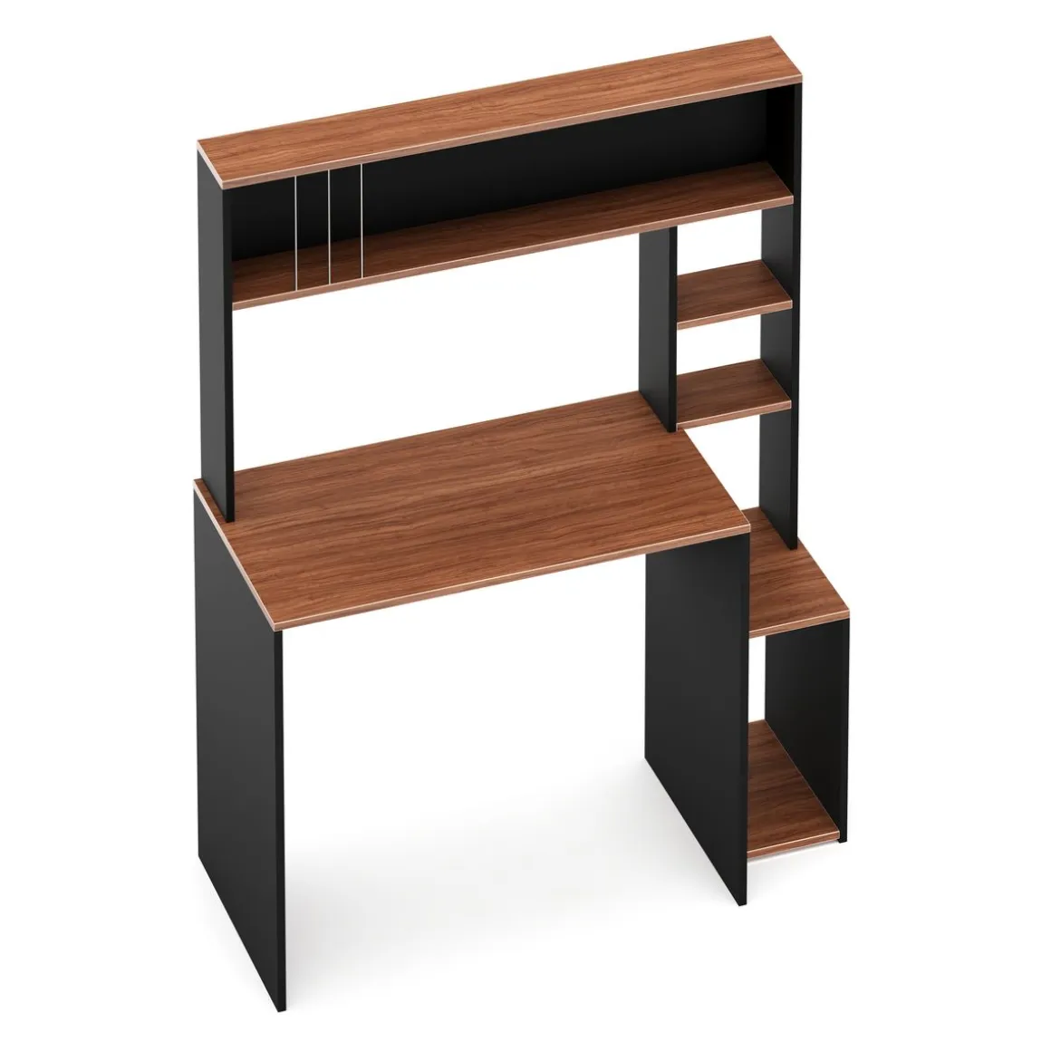 Schreibtisch TRAGAN mit Regal 110 x 45 x 139 cm schwarz/braun