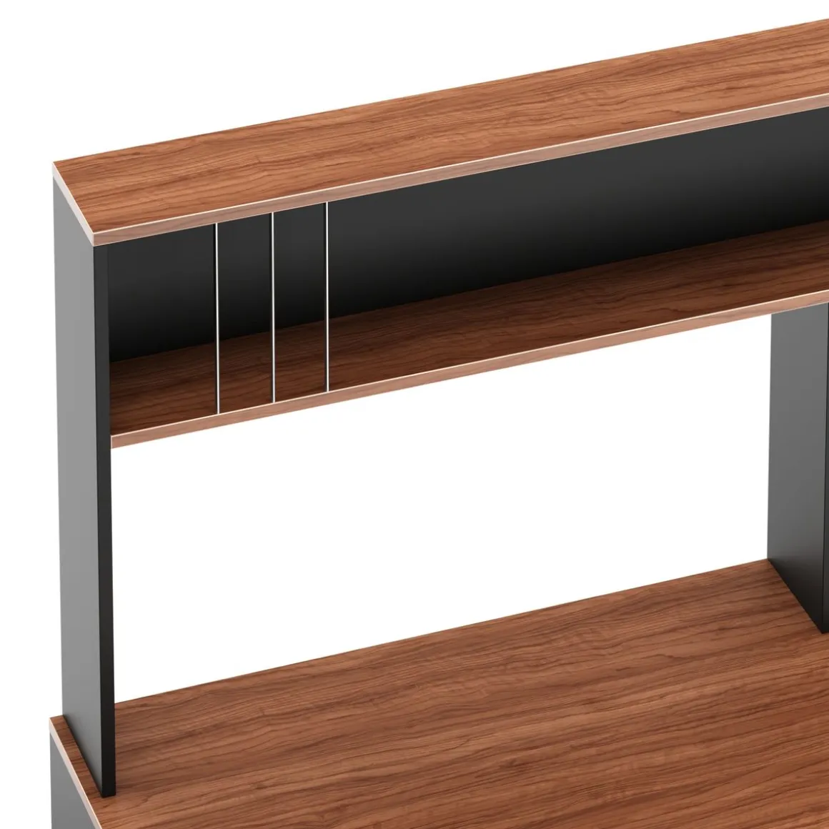 Schreibtisch TRAGAN mit Regal 110 x 45 x 139 cm schwarz/braun