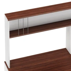 Schreibtisch TRAGAN mit Regal 110 x 45 x 139 cm weiss/braun