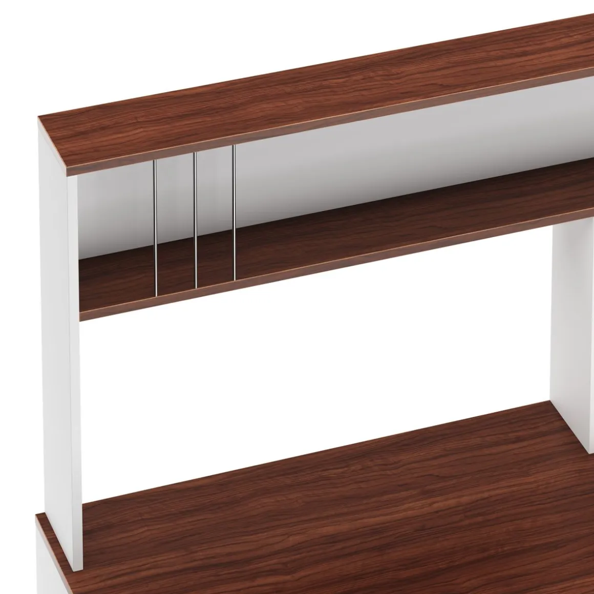 Schreibtisch TRAGAN mit Regal 110 x 45 x 139 cm weiss/braun