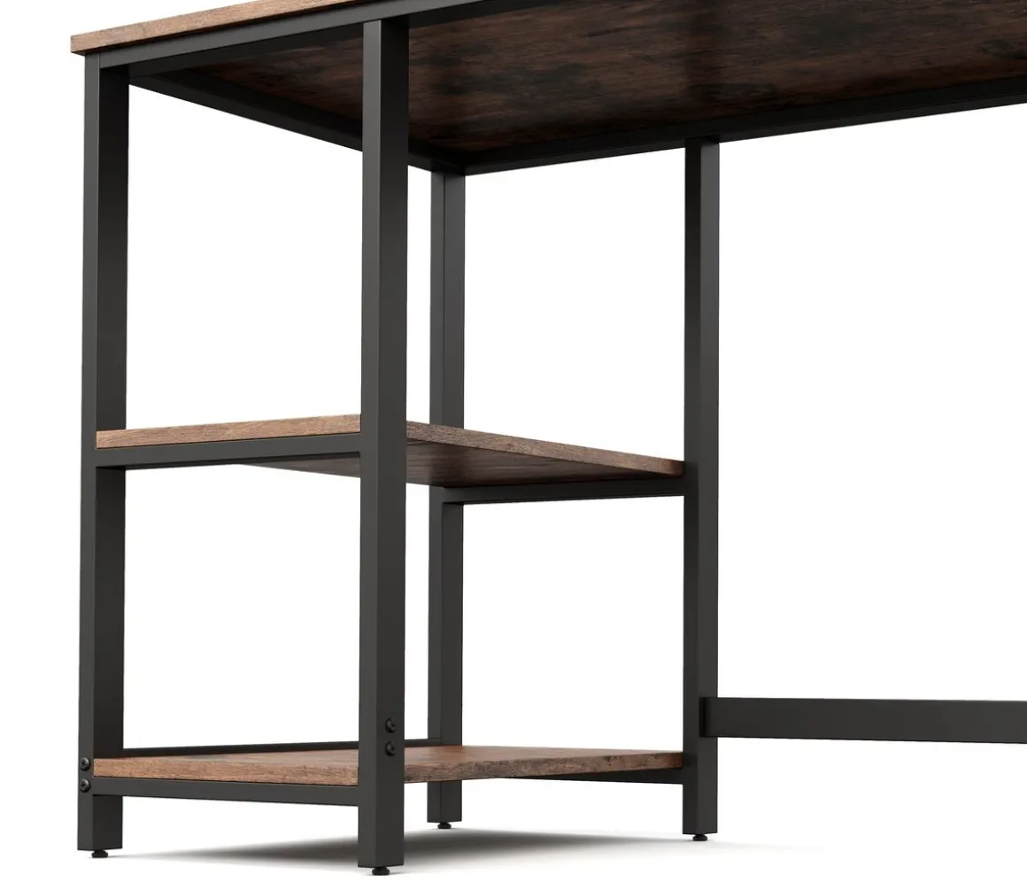 Schreibtisch Vintage BONITA mit Regal 140 x 60 x 75 cm