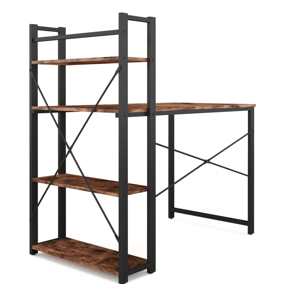 Schreibtisch Vintage BONITA mit Regal 120 x 60 x 120 cm