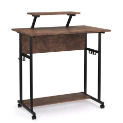 Schreibtisch Vintage BONITA auf Rollen mit Monitoraufsatz 80 x 50 x 90 cm