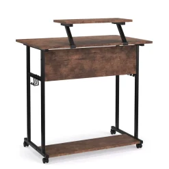 Schreibtisch Vintage BONITA auf Rollen mit Monitoraufsatz 80 x 50 x 90 cm