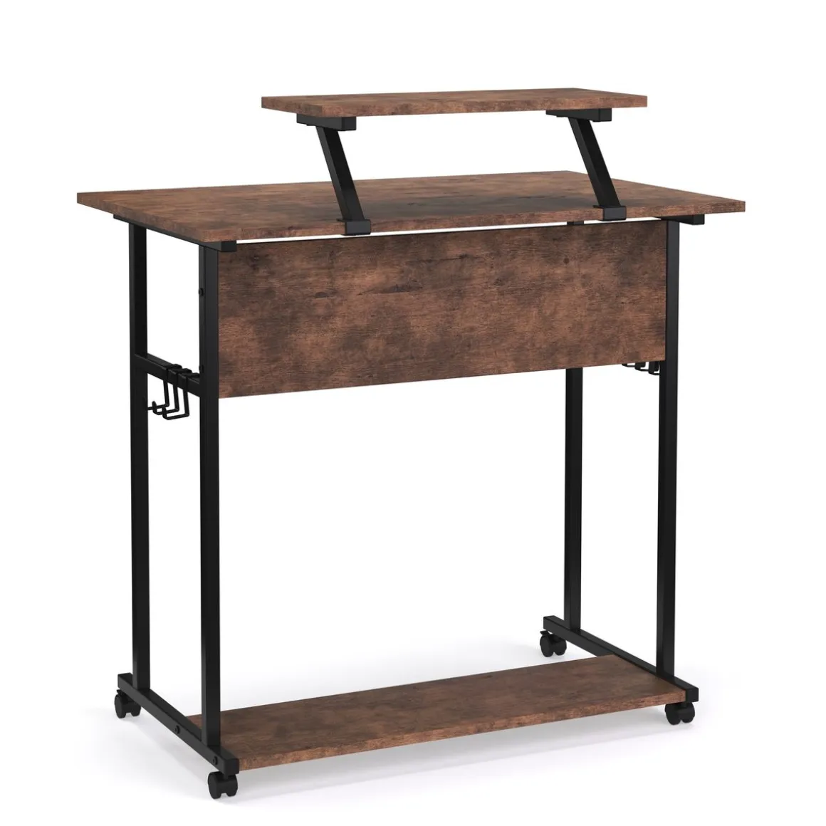 Schreibtisch Vintage BONITA auf Rollen mit Monitoraufsatz 80 x 50 x 90 cm