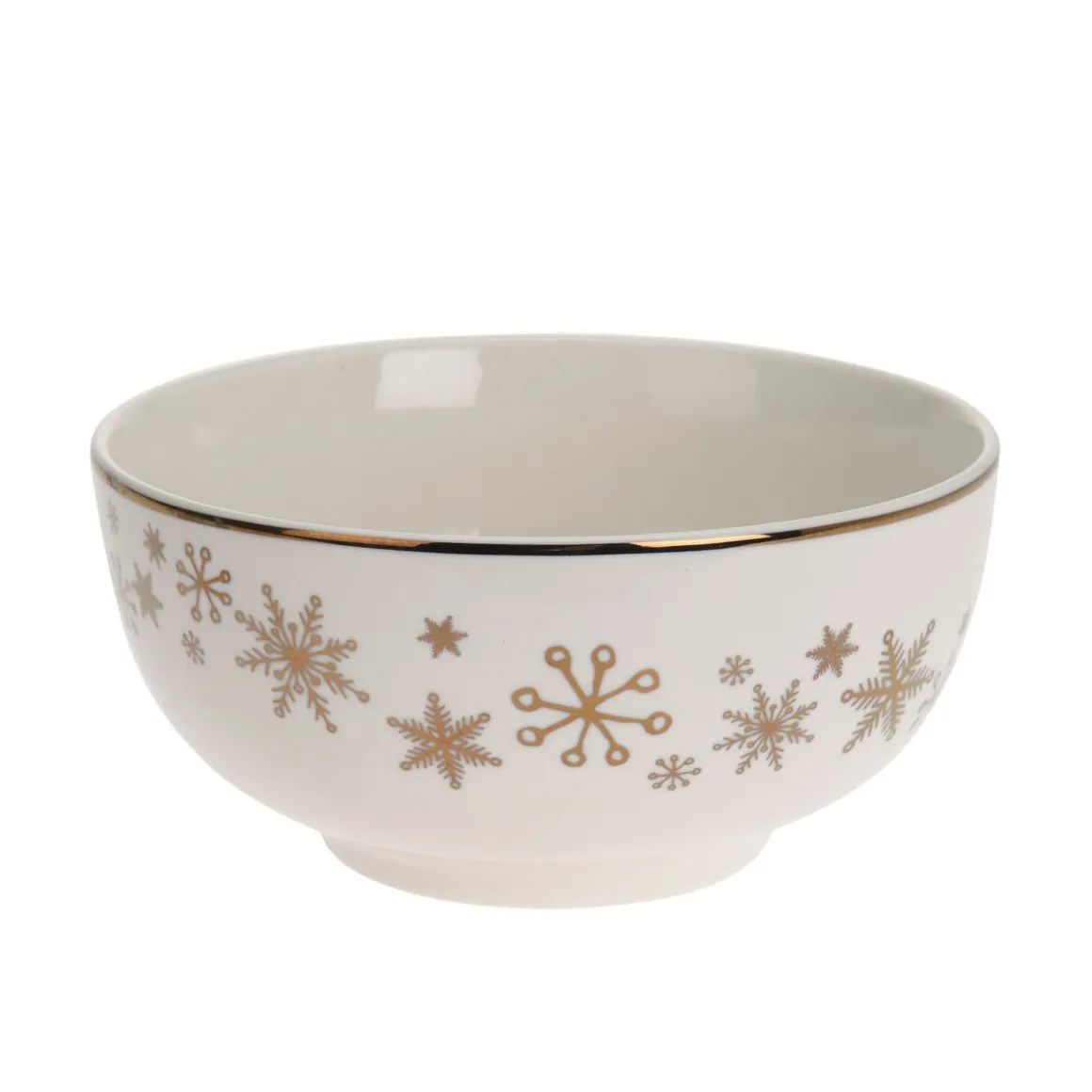 Schüssel Weihnachtsschale Porzellan 600 ml weiss/gold