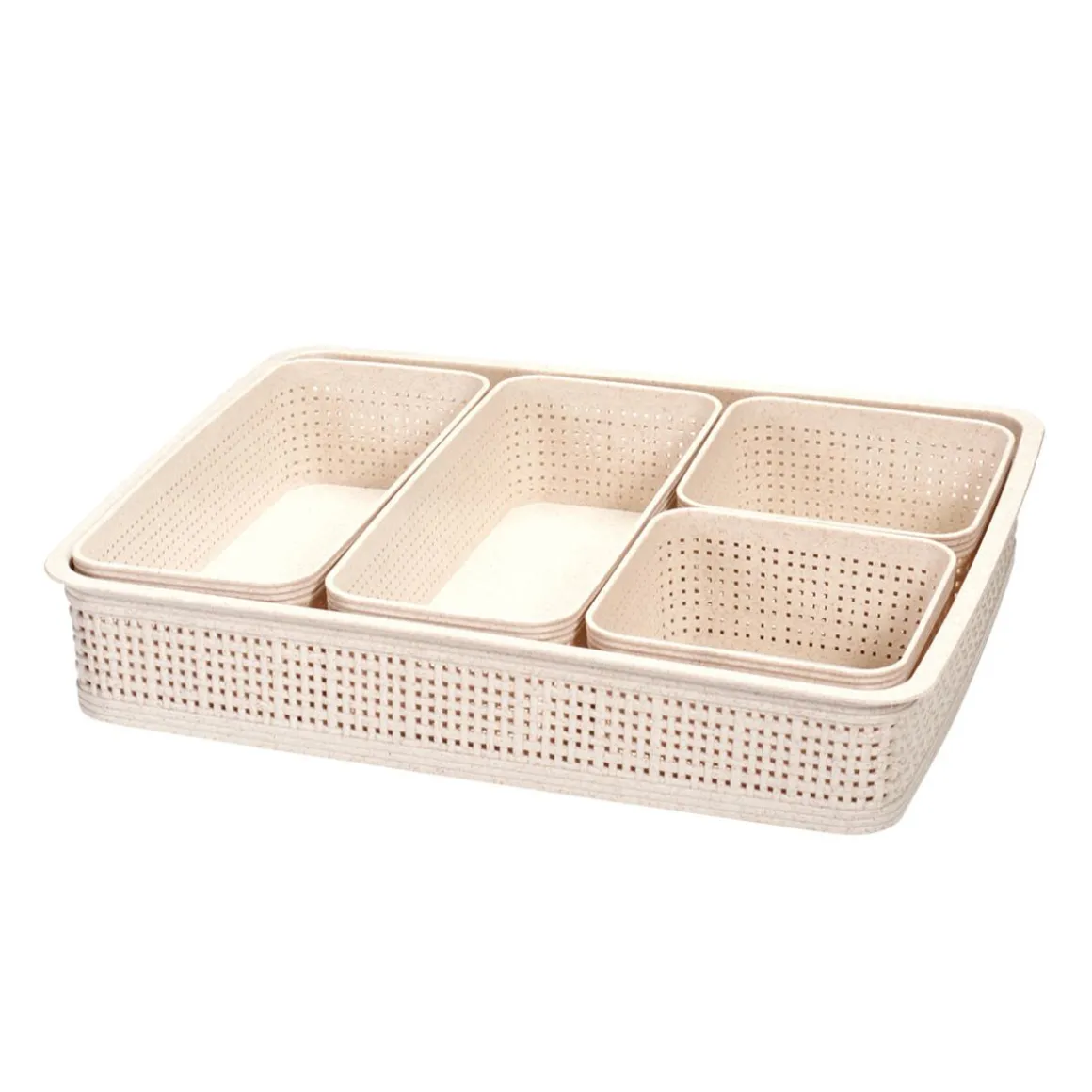Schubladen Organizer Set 5-teilig beige
