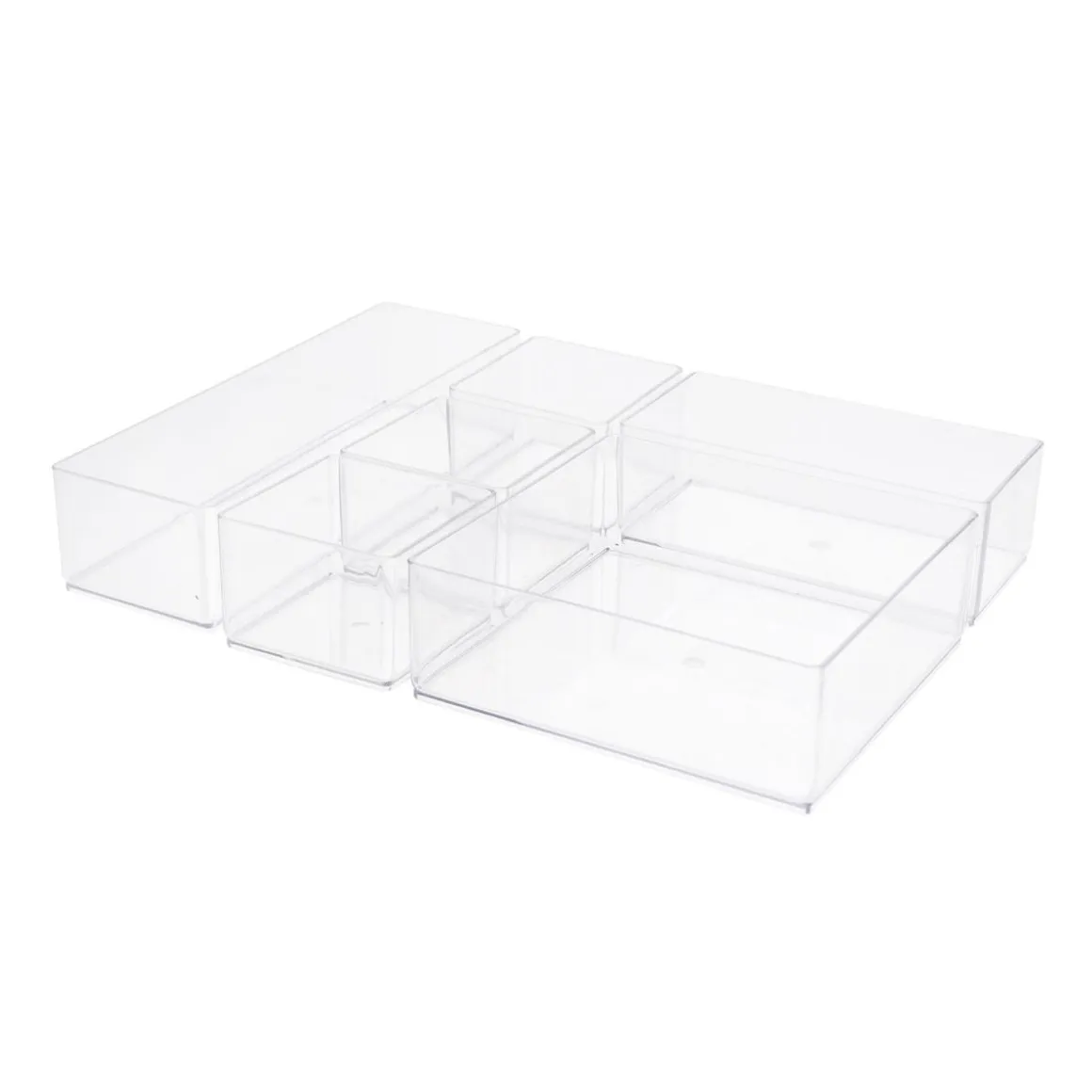 Schubladen Organizer Set 6-teilig transparent