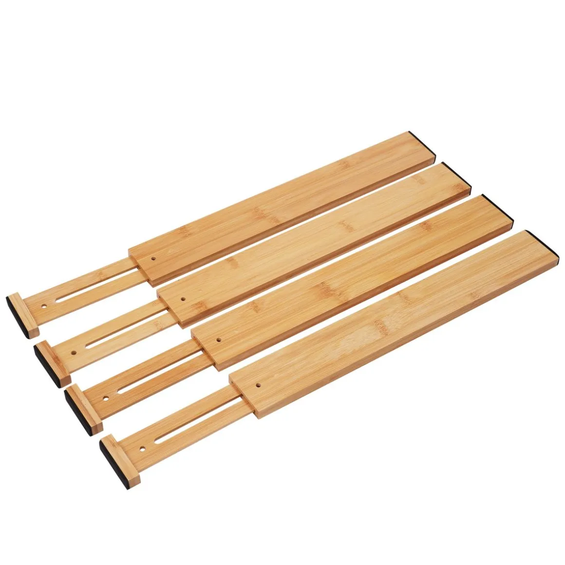 Schubladenteiler verstellbar Bambus 4er Set