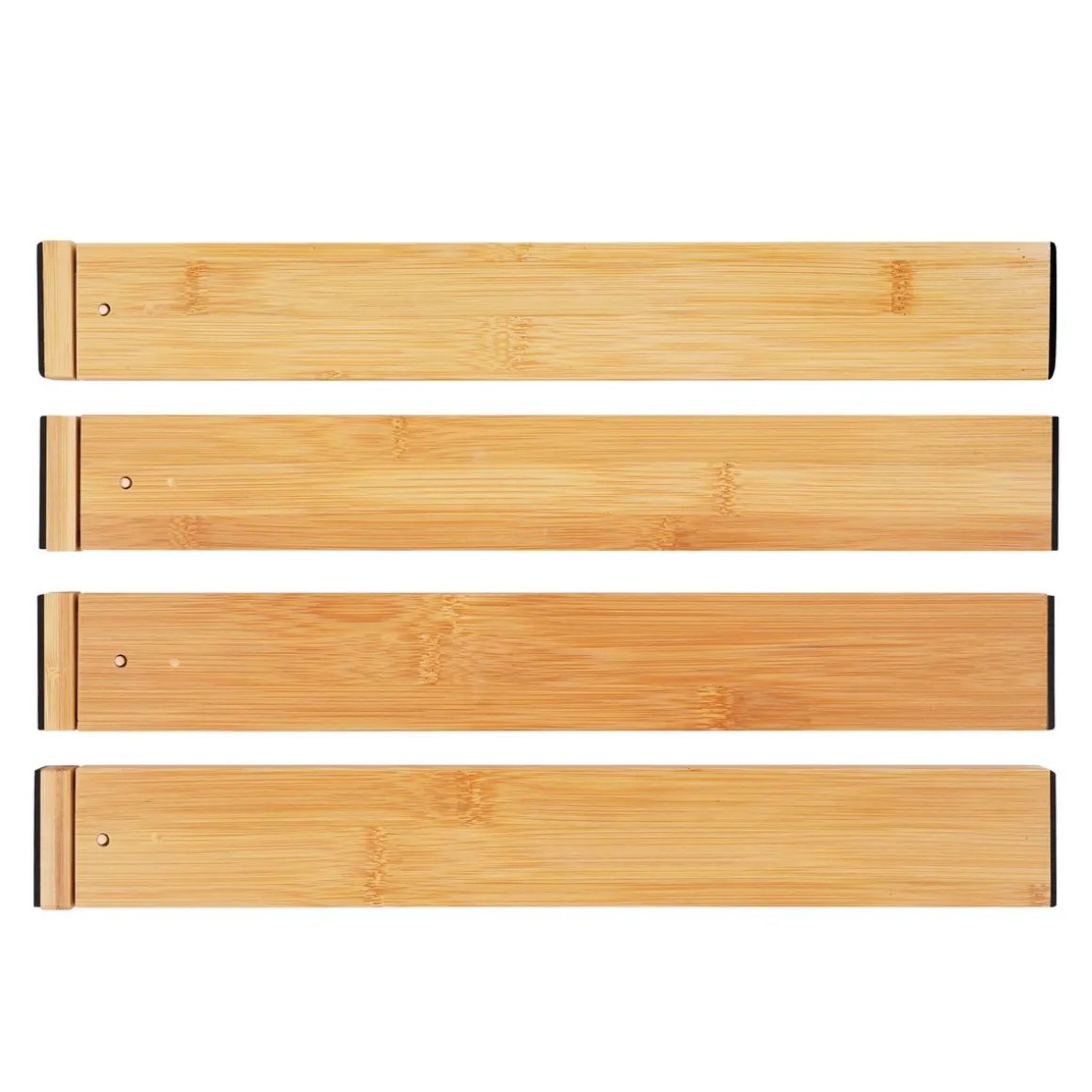 Schubladenteiler verstellbar Bambus 4er Set
