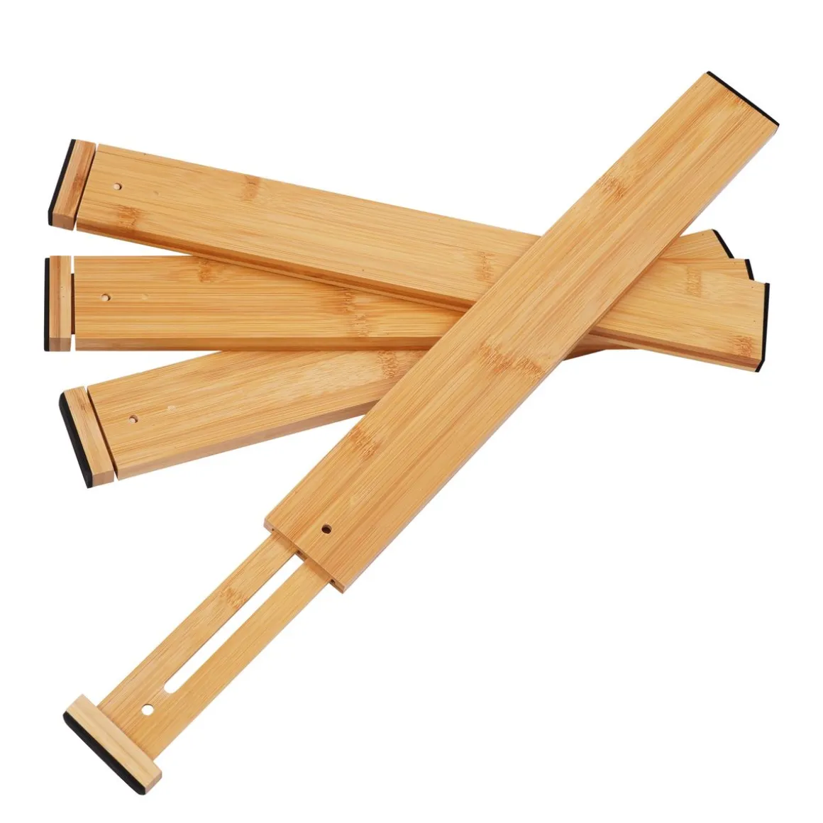 Schubladenteiler verstellbar Bambus 4er Set