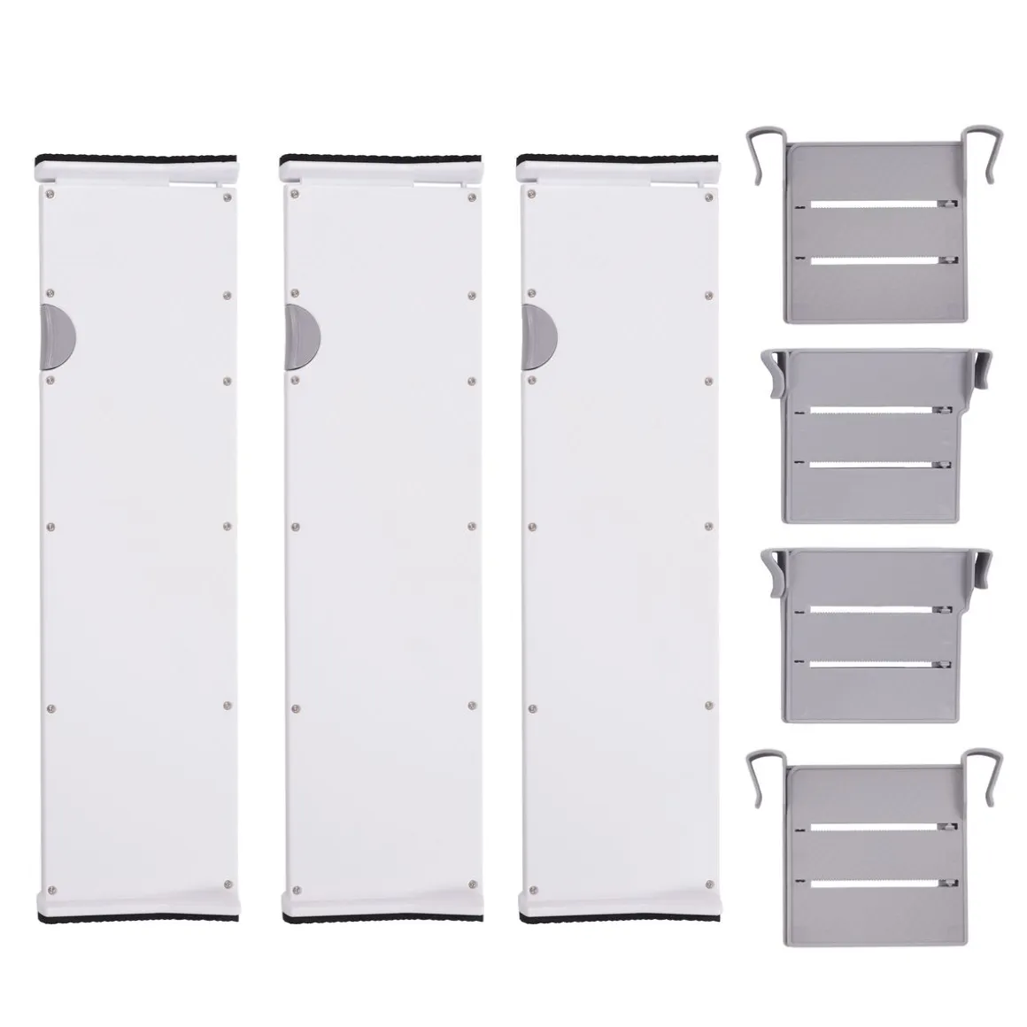 Schubladenteiler verstellbar Set 7-teilig weiss/grau | GONSER.CH