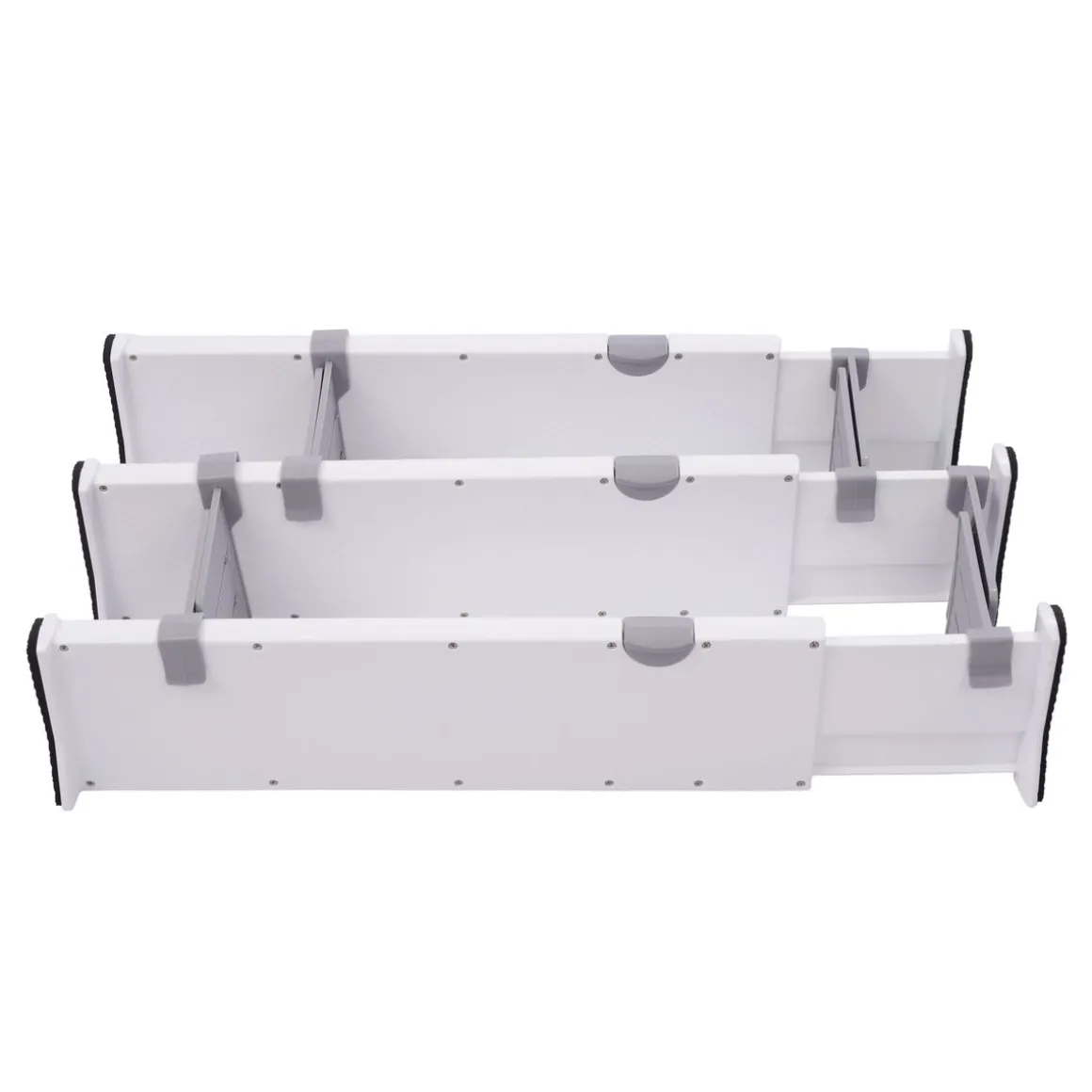 Schubladenteiler verstellbar Set 7-teilig weiss/grau | GONSER.CH