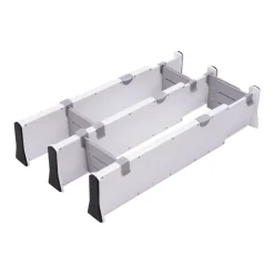 Schubladenteiler verstellbar Set 7-teilig weiss/grau | GONSER.CH