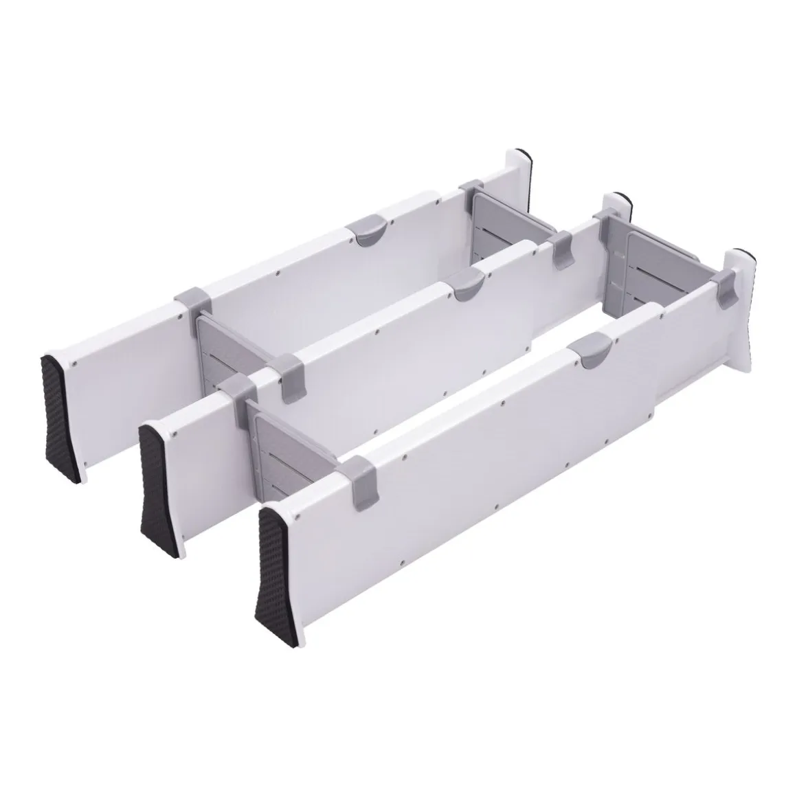 Schubladenteiler verstellbar Set 7-teilig weiss/grau | GONSER.CH