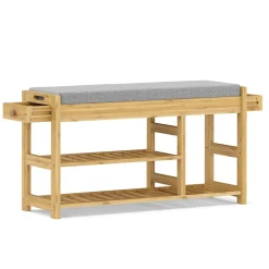 Schuhbank Bambus SEREIN 90 x 30 x 51 cm natur