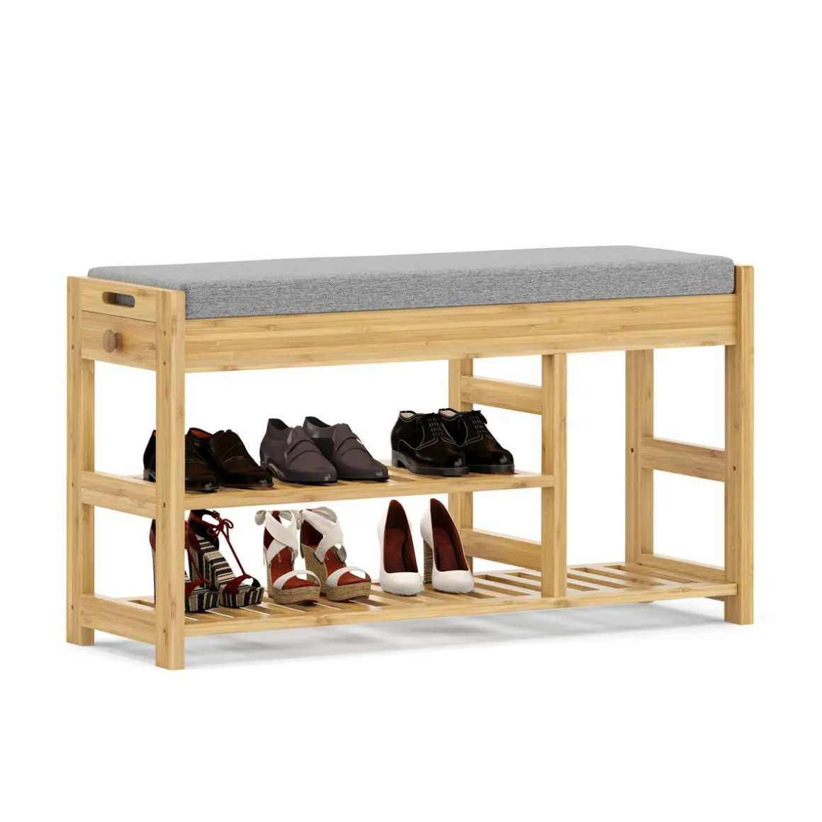 Schuhbank Bambus SEREIN 90 x 30 x 51 cm natur