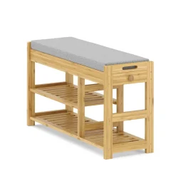 Schuhbank Bambus SEREIN 90 x 30 x 51 cm natur