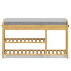 Schuhbank Bambus SEREIN 90 x 30 x 51 cm natur