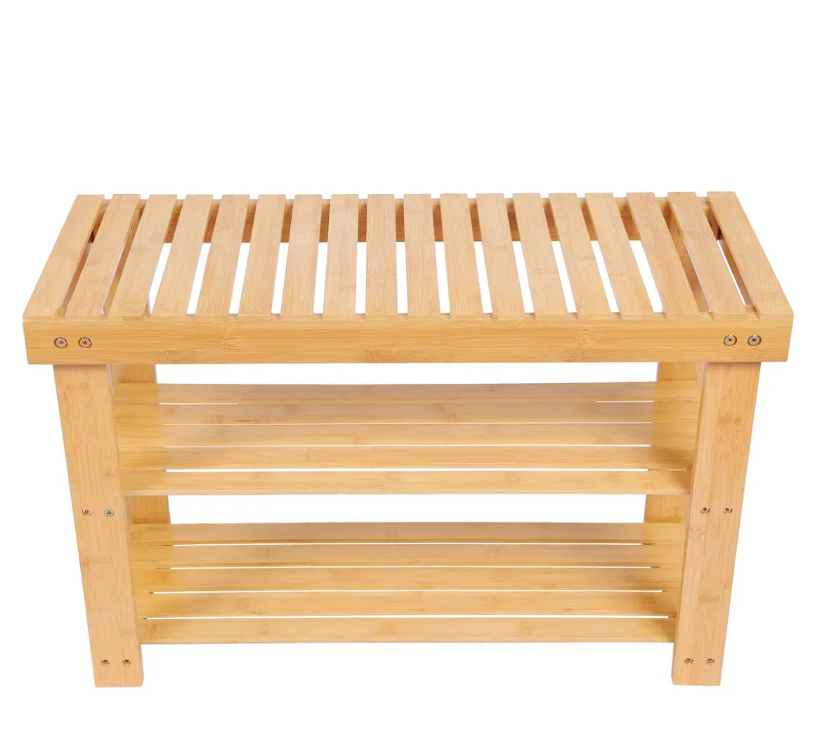 Schuhbank Bambus 70 x 28 x 45 cm