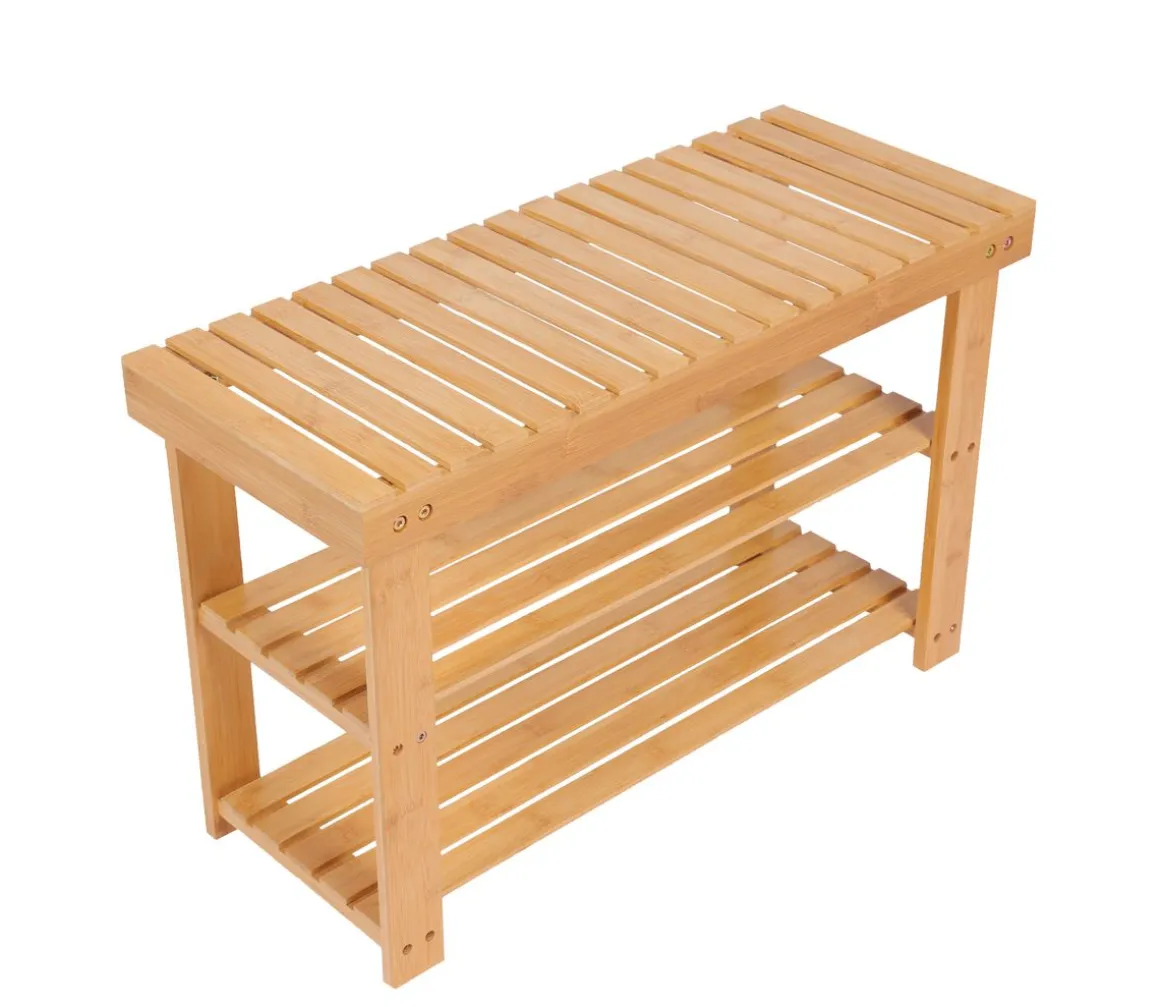 Schuhbank Bambus 70 x 28 x 45 cm
