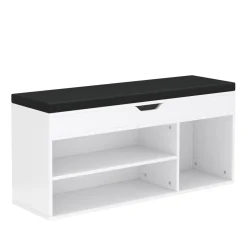 Schuhbank Holz 104 x 32 x 48 cm weiss