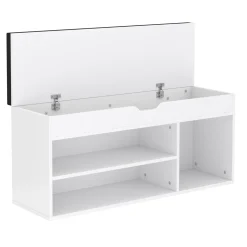 Schuhbank Holz 104 x 32 x 48 cm weiss