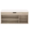 Schuhbank 104 x 32 x 48 cm braun/weiss