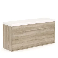 Schuhbank 104 x 32 x 48 cm braun/weiss