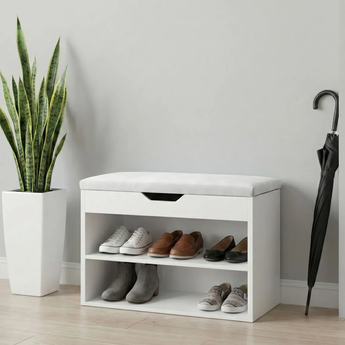 Schuhbank 60 x 30 x 41 cm weiss
