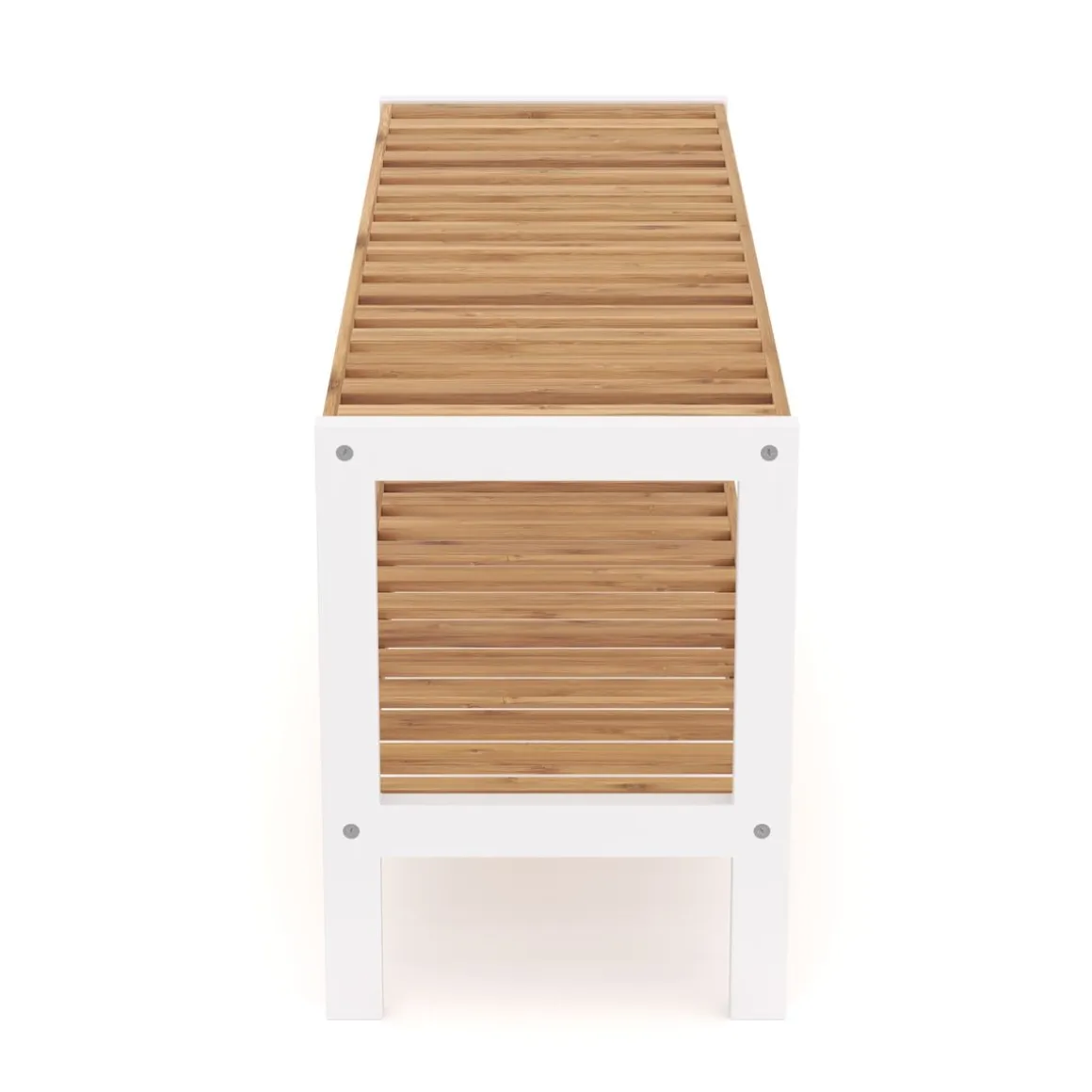 Schuhregal Bambus 2 Tablare 70 x 24 x 33 cm natur/weiss