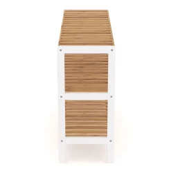 Schuhregal Bambus 3 Tablare 70 x 24 x 54 cm natur/weiss