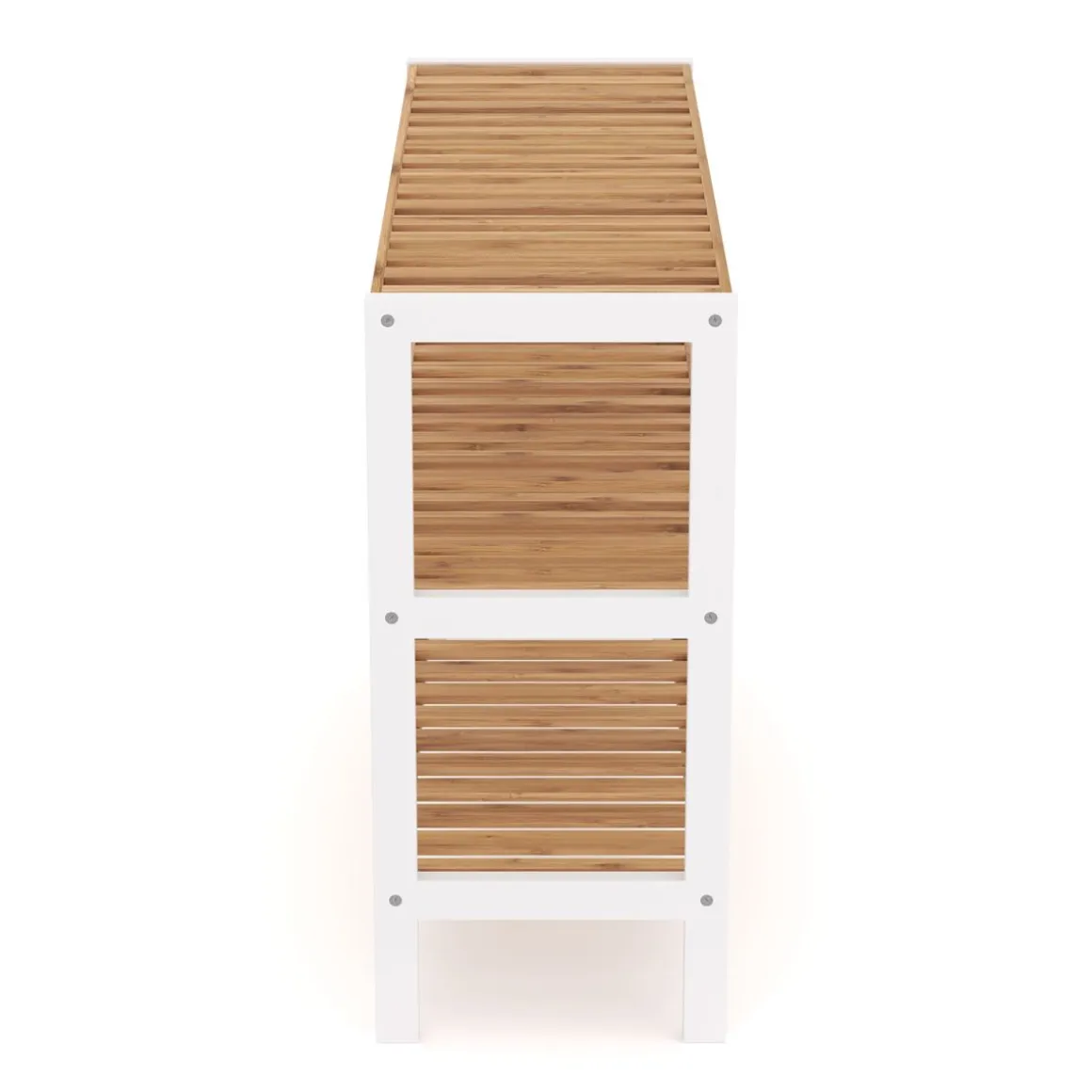 Schuhregal Bambus 3 Tablare 70 x 24 x 54 cm natur/weiss