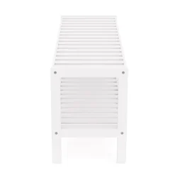 Schuhregal Bambus 2 Tablare 70 x 26 x 33 cm weiss