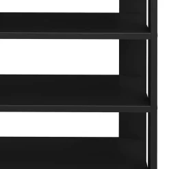 Schuhregal mit 5 Regalböden und Staufach schwarz