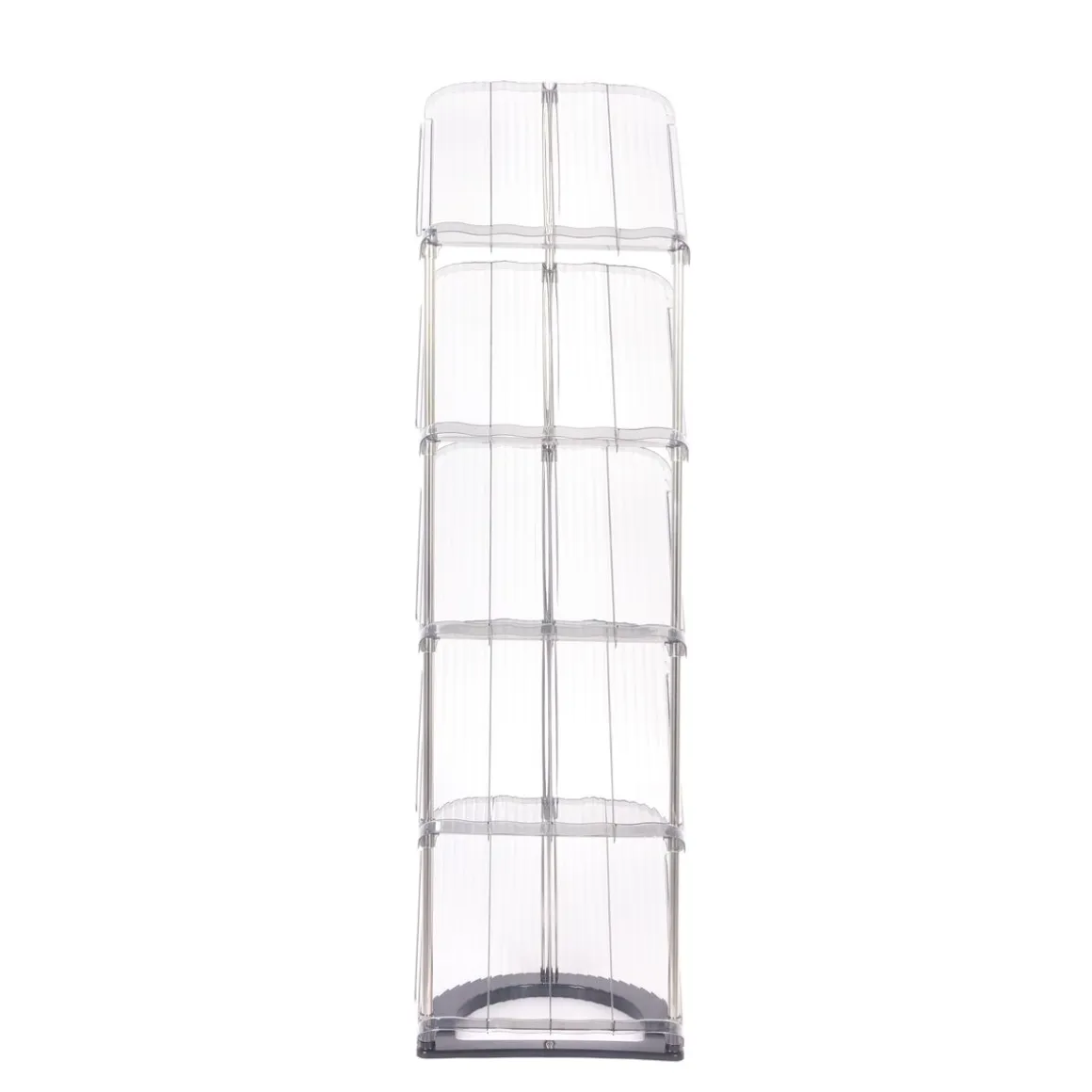 Schuhregal 5 Tablare 28 x 21 x 101 cm transparent/grau