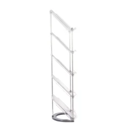 Schuhregal 5 Tablare 28 x 21 x 101 cm transparent/grau