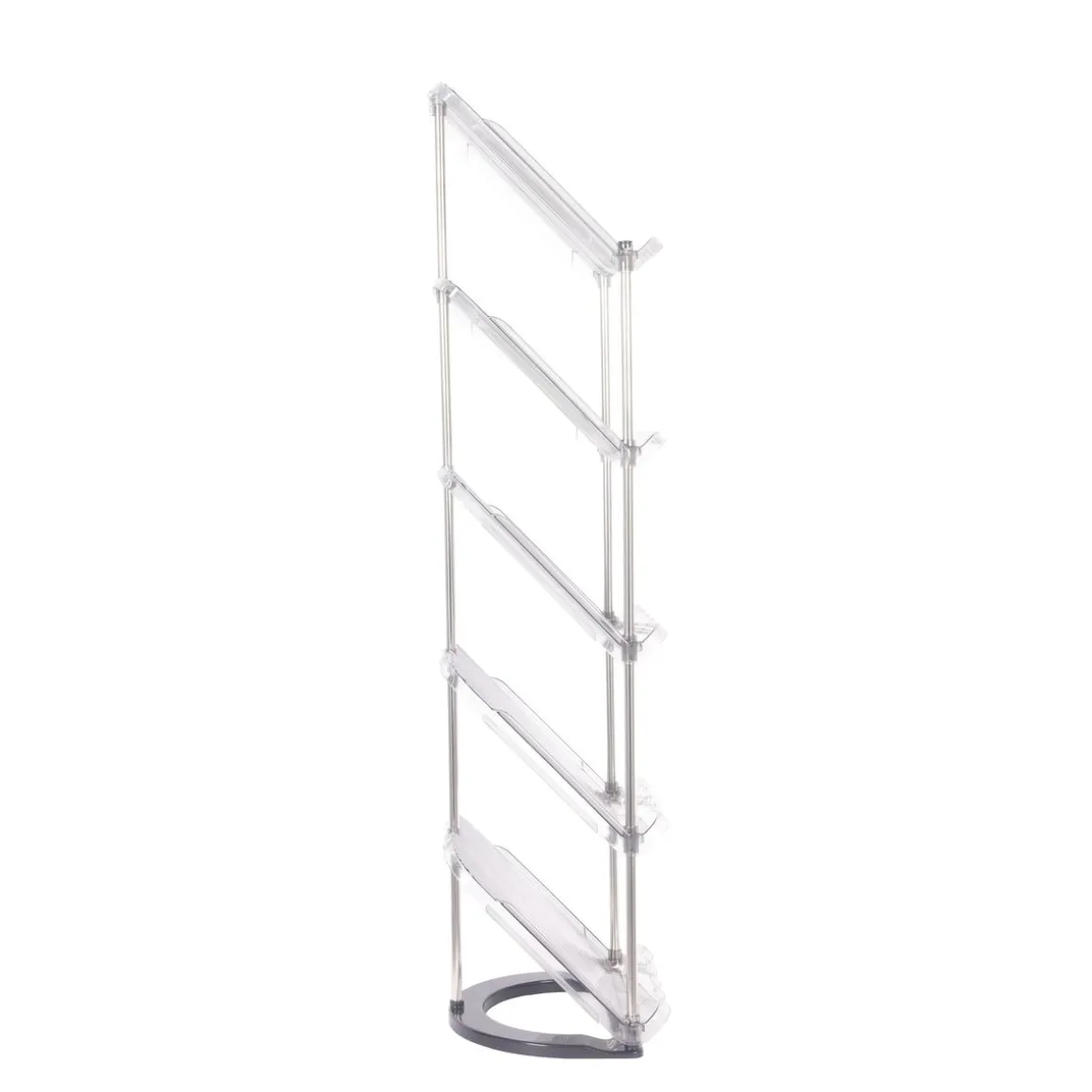 Schuhregal 5 Tablare 28 x 21 x 101 cm transparent/grau