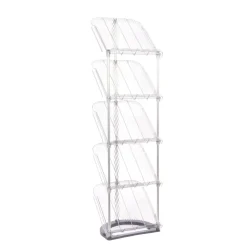Schuhregal 5 Tablare 28 x 21 x 101 cm transparent/grau