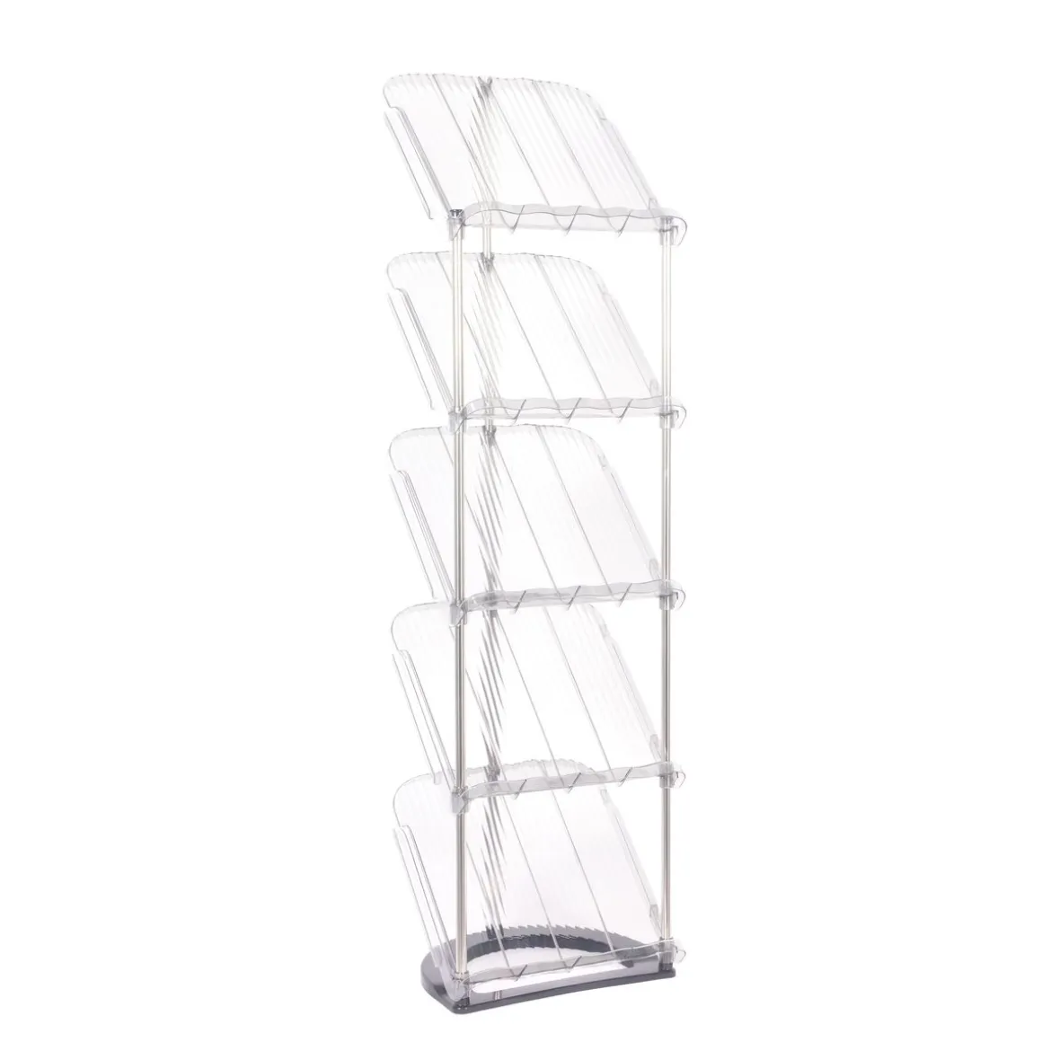 Schuhregal 5 Tablare 28 x 21 x 101 cm transparent/grau