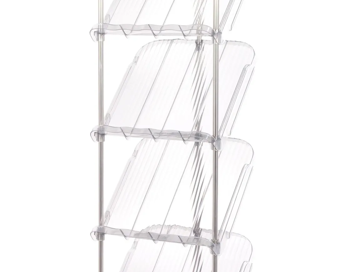 Schuhregal 5 Tablare 28 x 21 x 101 cm transparent/grau