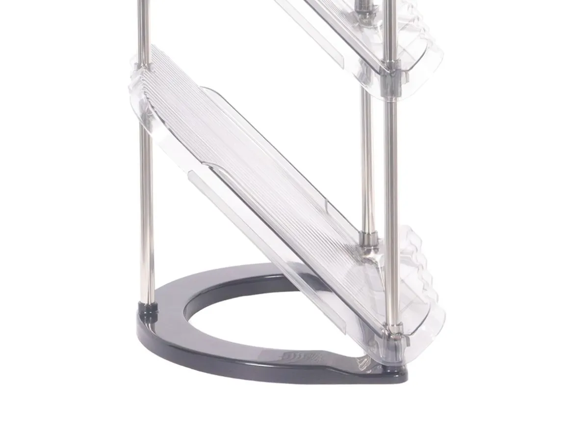 Schuhregal 5 Tablare 28 x 21 x 101 cm transparent/grau