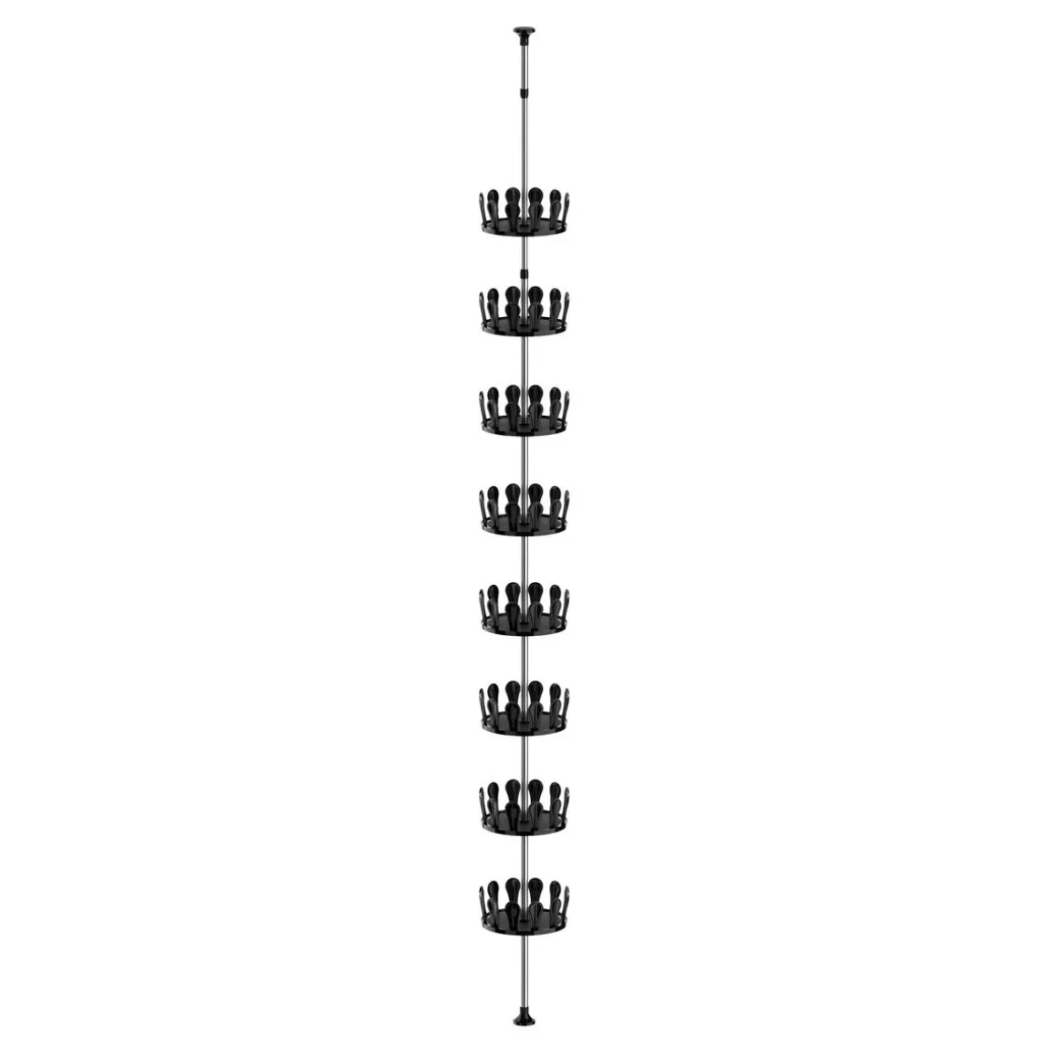 Schuhregal Teleskopregal 8 Ebenen 105 - 310 cm schwarz