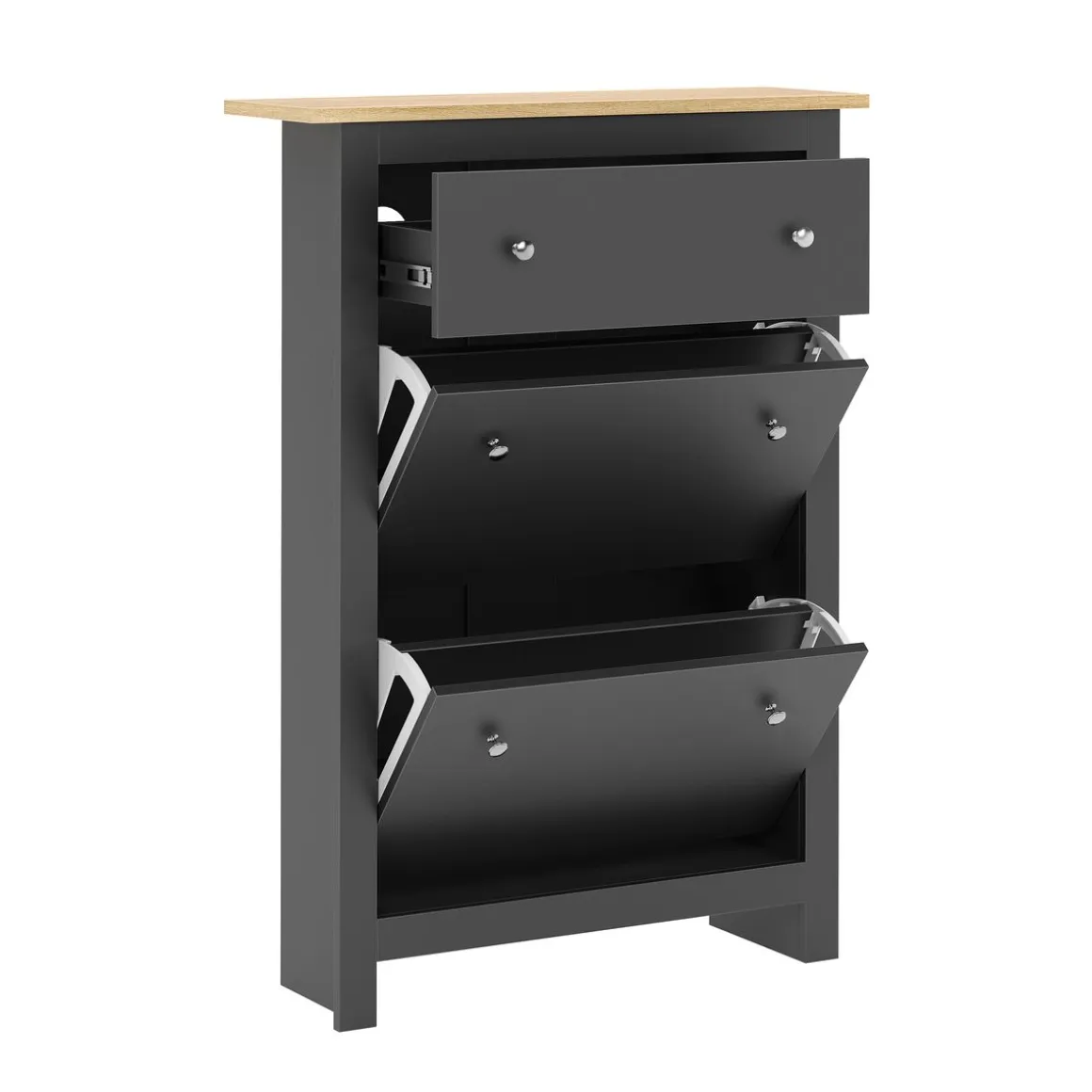 Schuhschrank ARLES 78 x 24 x 108 cm anthrazit