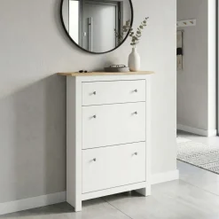 Schuhschrank ARLES 78 x 24 x 108 cm weiss