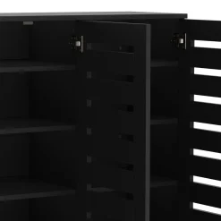 Schuhschrank EDDIE 114 x 34 x 98 cm schwarz